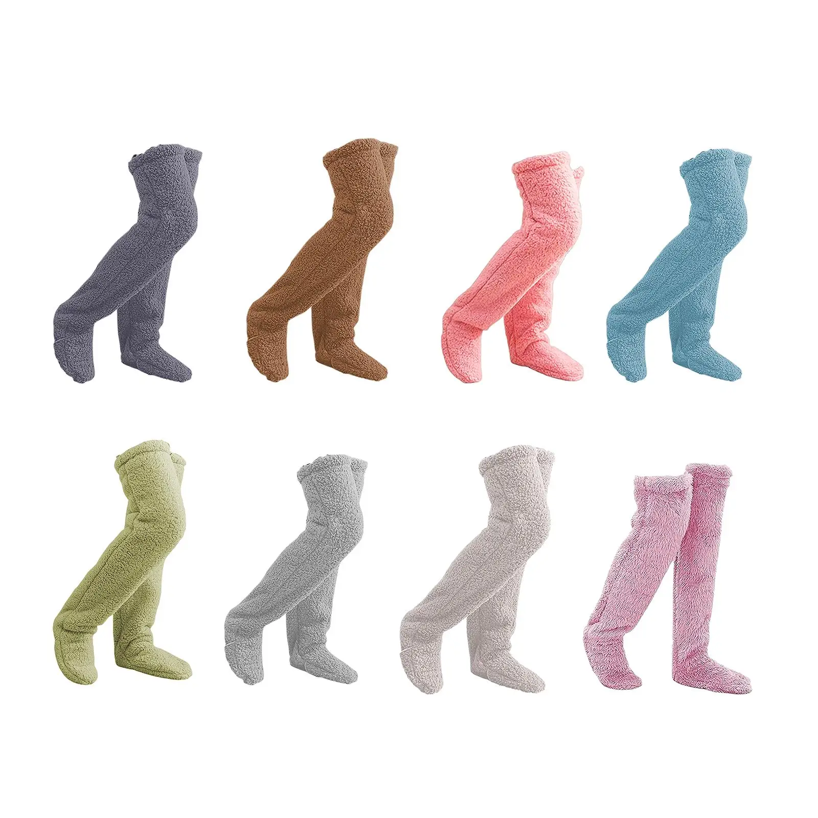 Thigh High Socks for Women Soft Long Tube Stockings Fleece Plush Leg Warmers