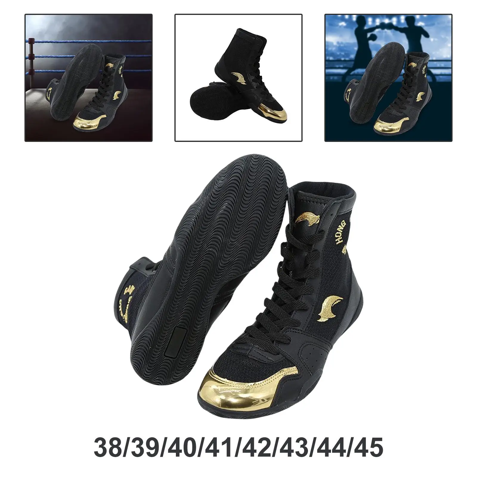 Boxing Shoes Wrestling Boots Unisex Breathable Trainers Fight Footwear MMA Fighting Taekwondo Equipment Accessories