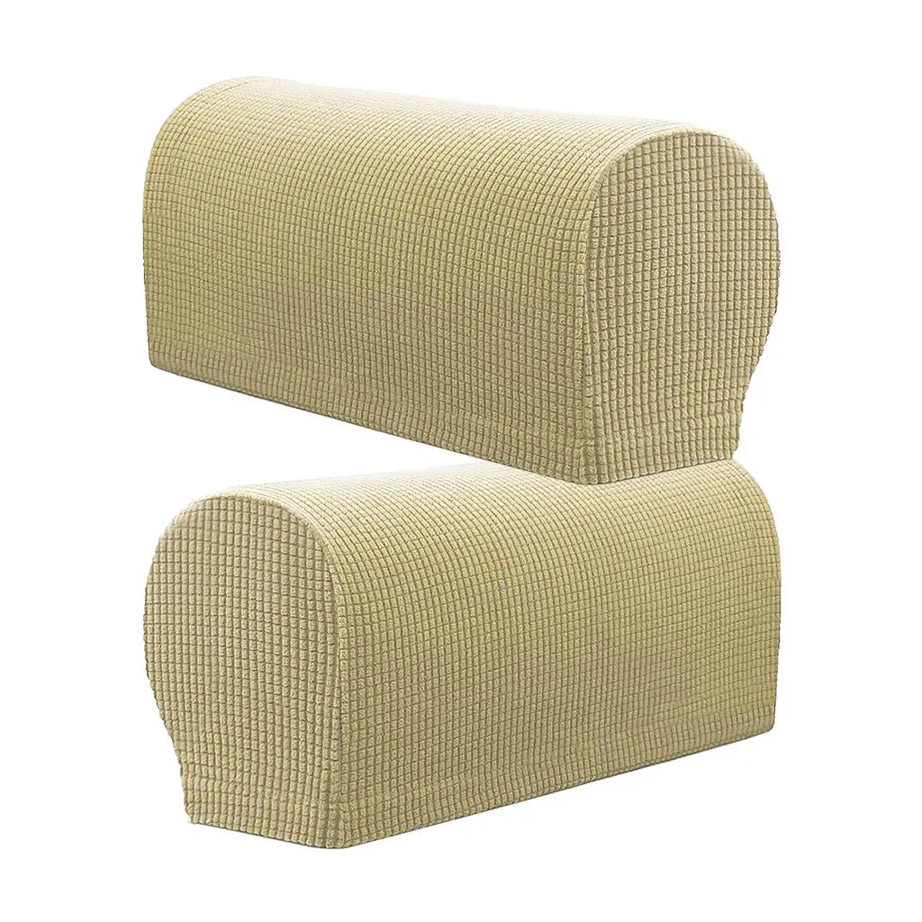 1 Pair Spandex Stretch Fabric Armrest Covers Anti-Slip Furniture Armchair Slipcovers for Recliner Sofa