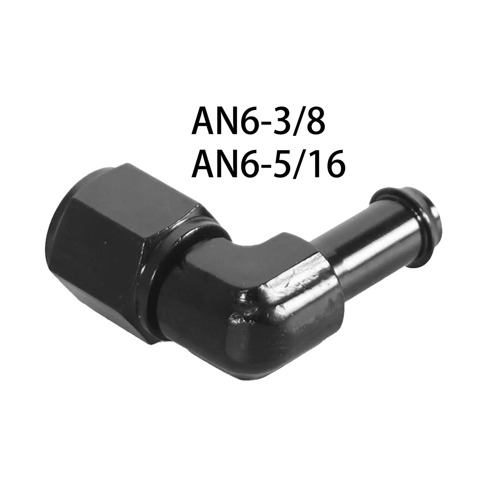 Aluminum Alloy 6AN Female Swivel Coupler 90 Degree Hose Barb Adapter Black Anodized Finish Easy to Install Accessories Component