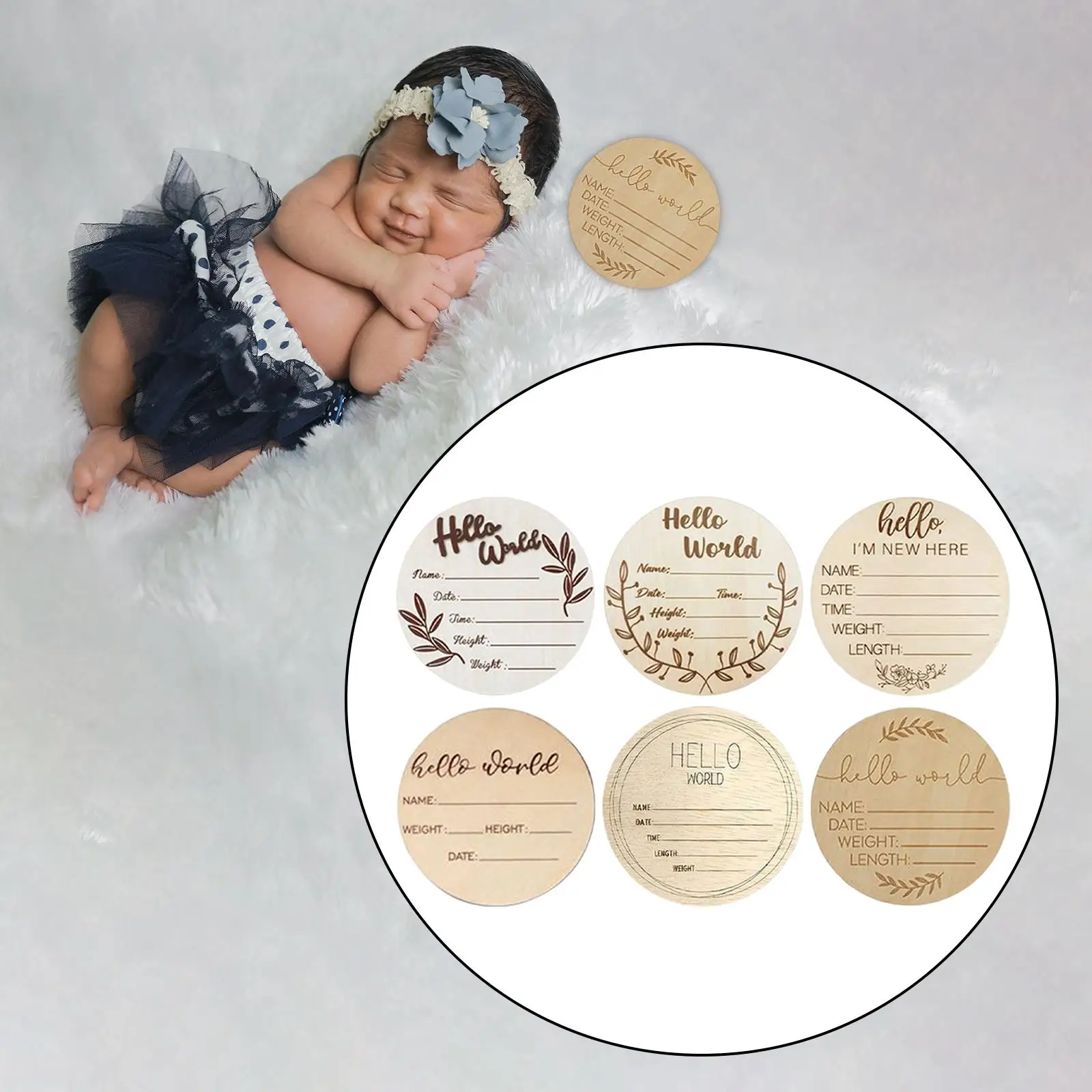 18 Pieces Baby Milestone Discs Double Sided for Baby Registry Shower Gifts