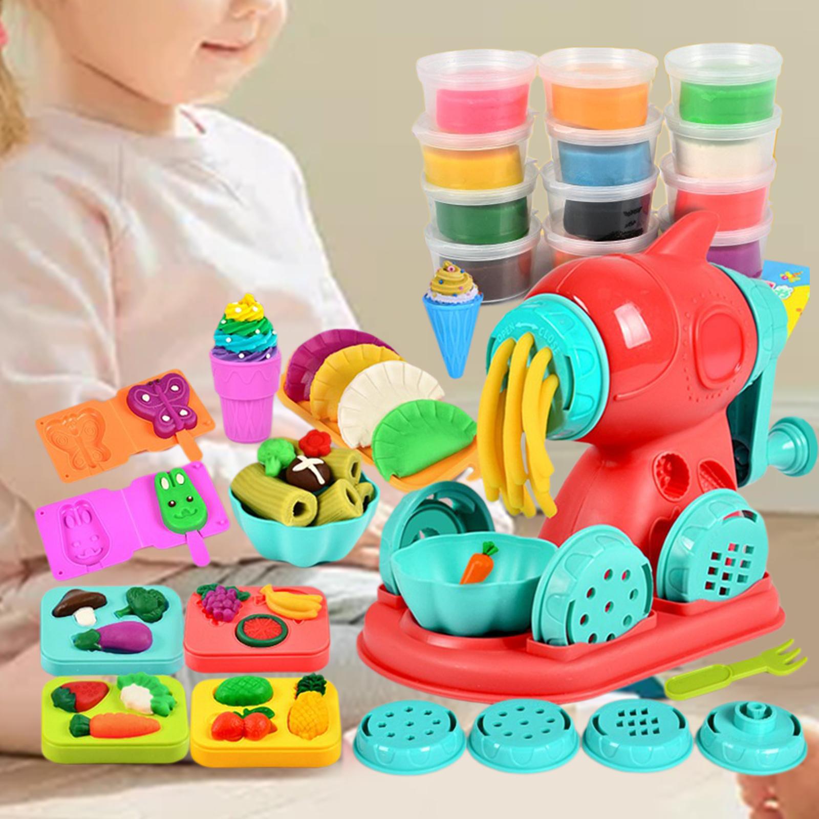 Children plasticines Mold Tool Production Toys Kids Color Clay Noodle Machine Ice Cream DIY Play House Toy Set