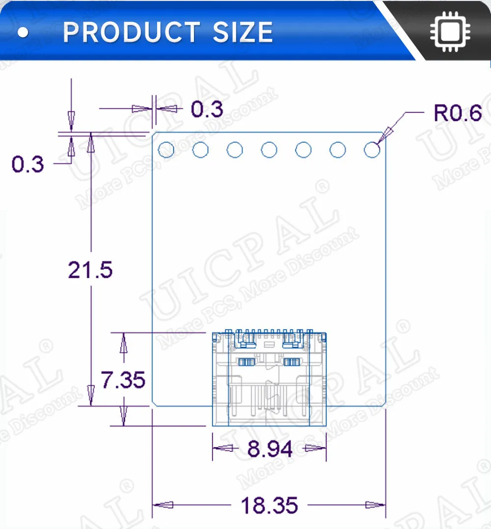 CH9102F Downloader-Modul-Chip zum Programmieren für ESP32MINI TYPE-C USB zu UART RS232 RS485 Serieller Anschluss Download 7-Pin – Detail 6
