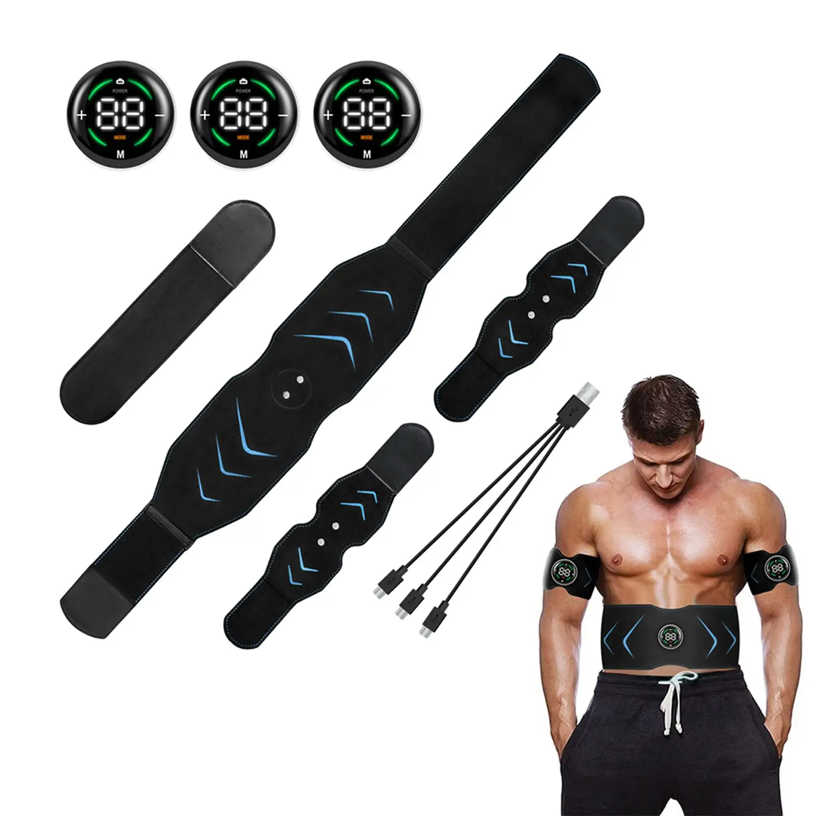 Abs Stimulator Belt Touch Screen Abdomen Training for Fitness Gym