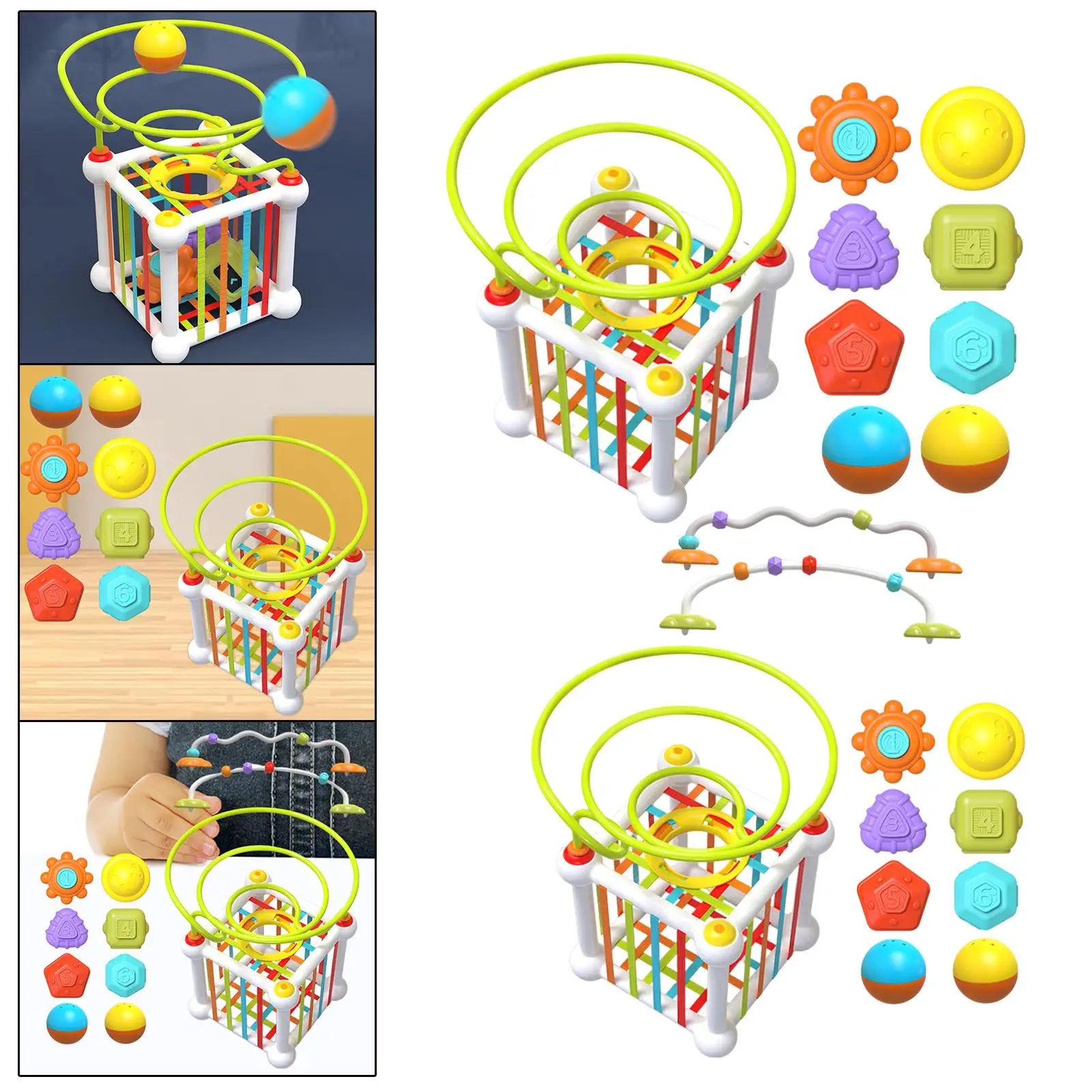 Sensory Cube Shape Blocks Shape Number Recognition Early Developmental Textured Balls Sorting Games for Game Creativity Birthday