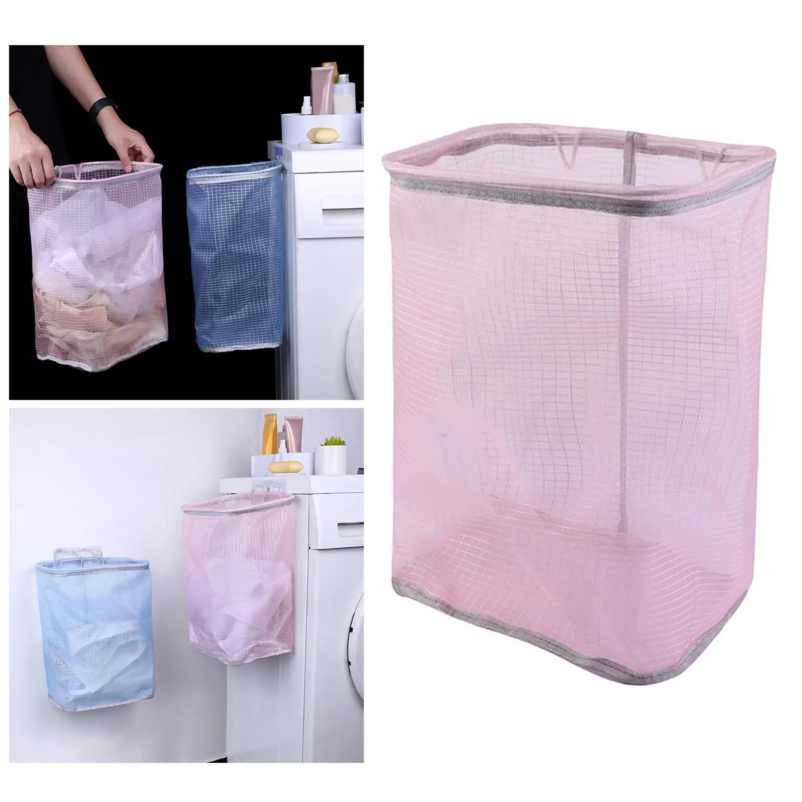 Collapsible Laundry Hamper Hanging Organizer Durable for Bathroom Dormitory