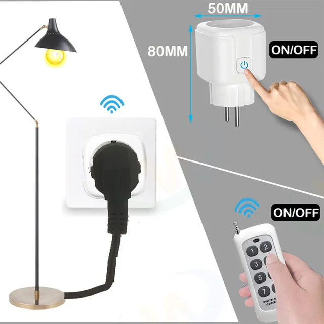 Wireless Remote Control Power Outlet Light EU US UK FR Standard