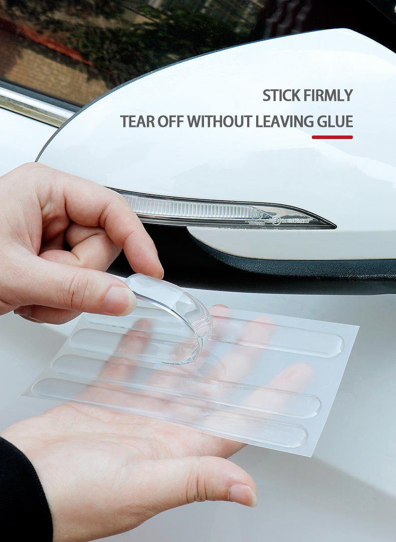 4/8/10Pcs Car Door Transparent Anti Collision Side Edge Protection Guard Protector Bar Stickers Rearview Mirror Protection Strip