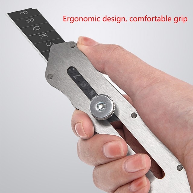 Stainless Steel Utility Knife Art Knive for Cutting Box Paper Cardboard  Retractable Box Knife Perfect for Home, Office