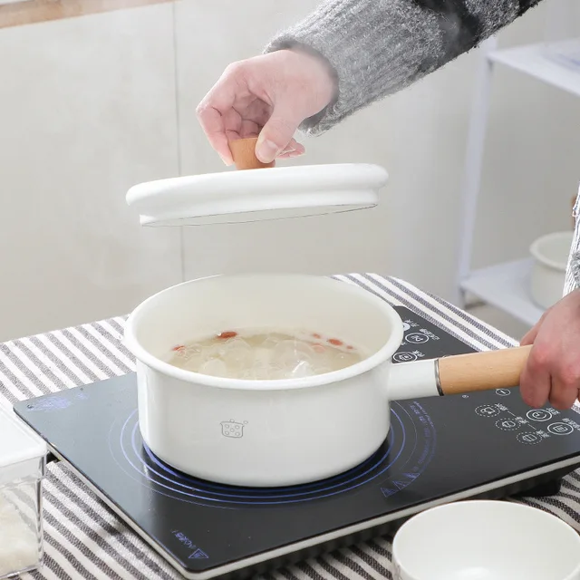Best Deal for frying pan Porcelain Enameled Milk Pot Cooking Non-stick