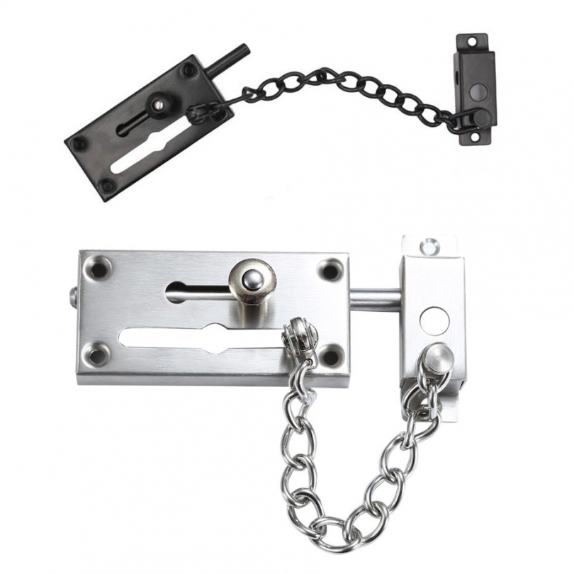 Description Picture 4 of itemDeadbolt Lock Chain Latch Stainless Steel Anti-theft Chain Deadbolt Lock Latch and Chain Double Safety Lock for Door