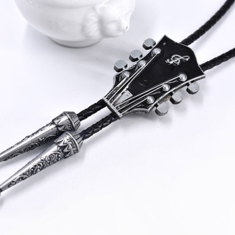 Western Bolo Krawatte Gaitar Bolo Krawatte Cowboy Leder Krawatte Moranse Bolo Krawatte Gaitar Musik Halskette Pullover Kette Halskette Dxaa – Detail 8