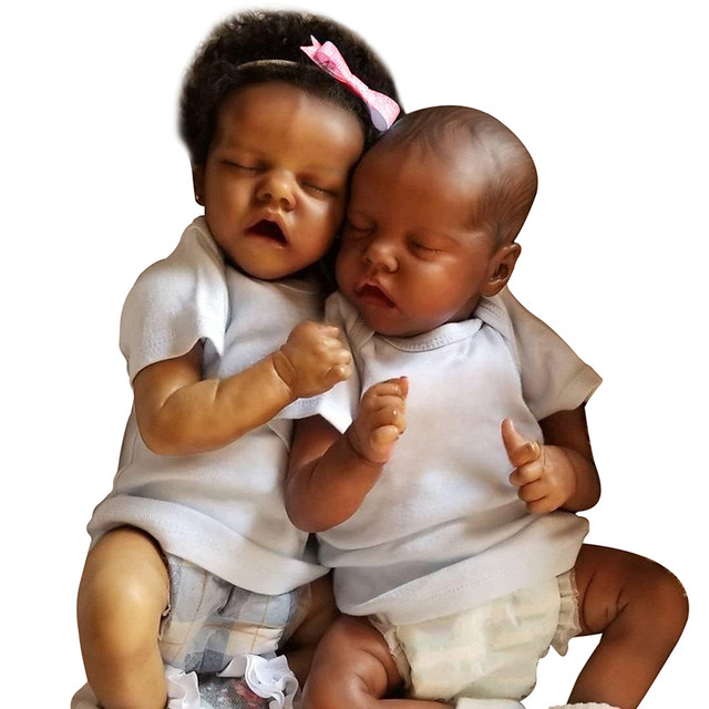 43CM African American Reborn Baby Doll Twin A Finished Newborn Black Girl Premature Baby Collectible Art Doll Best Gift For Kids AliExpress