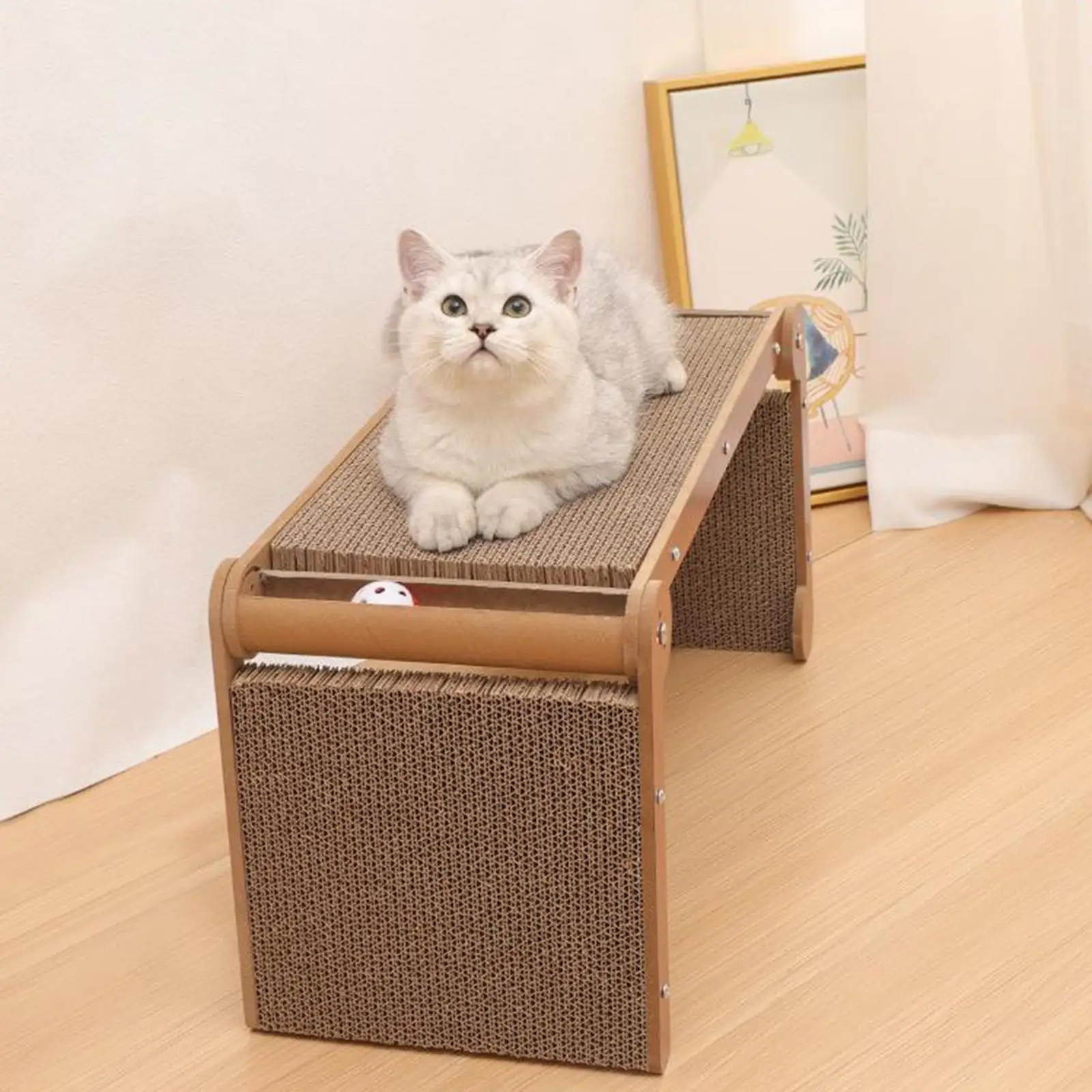 L Shaped Cat Scratching Board Climbing Toy Cat Bed Furniture Protection Cat Scratcher