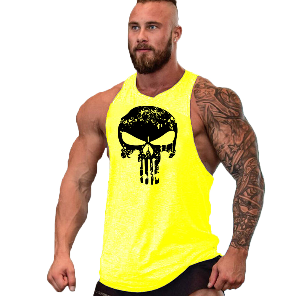 Tier Fitness Kleidung Bodybuilding Shirt Männer Top für Fitness ärmellose Sweatshirt Gym T-Shirts Schädel Mann Männer Weste Stringer – Detail 14
