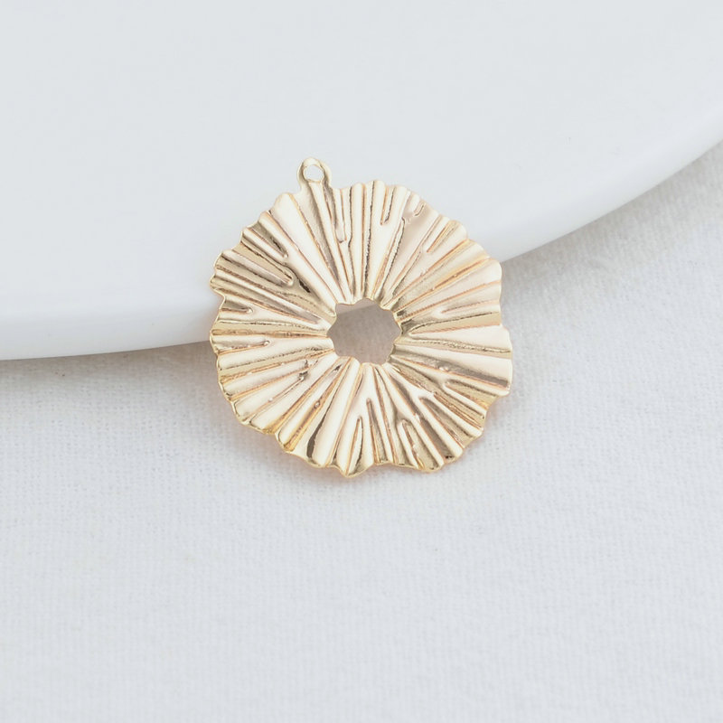 23*25,5 MM 14K Gold Farbe Messing Runde Charms Anhänger Schmuck Machen Liefert Diy Halsketten Armband Erkenntnisse Zubehör – Detail 1