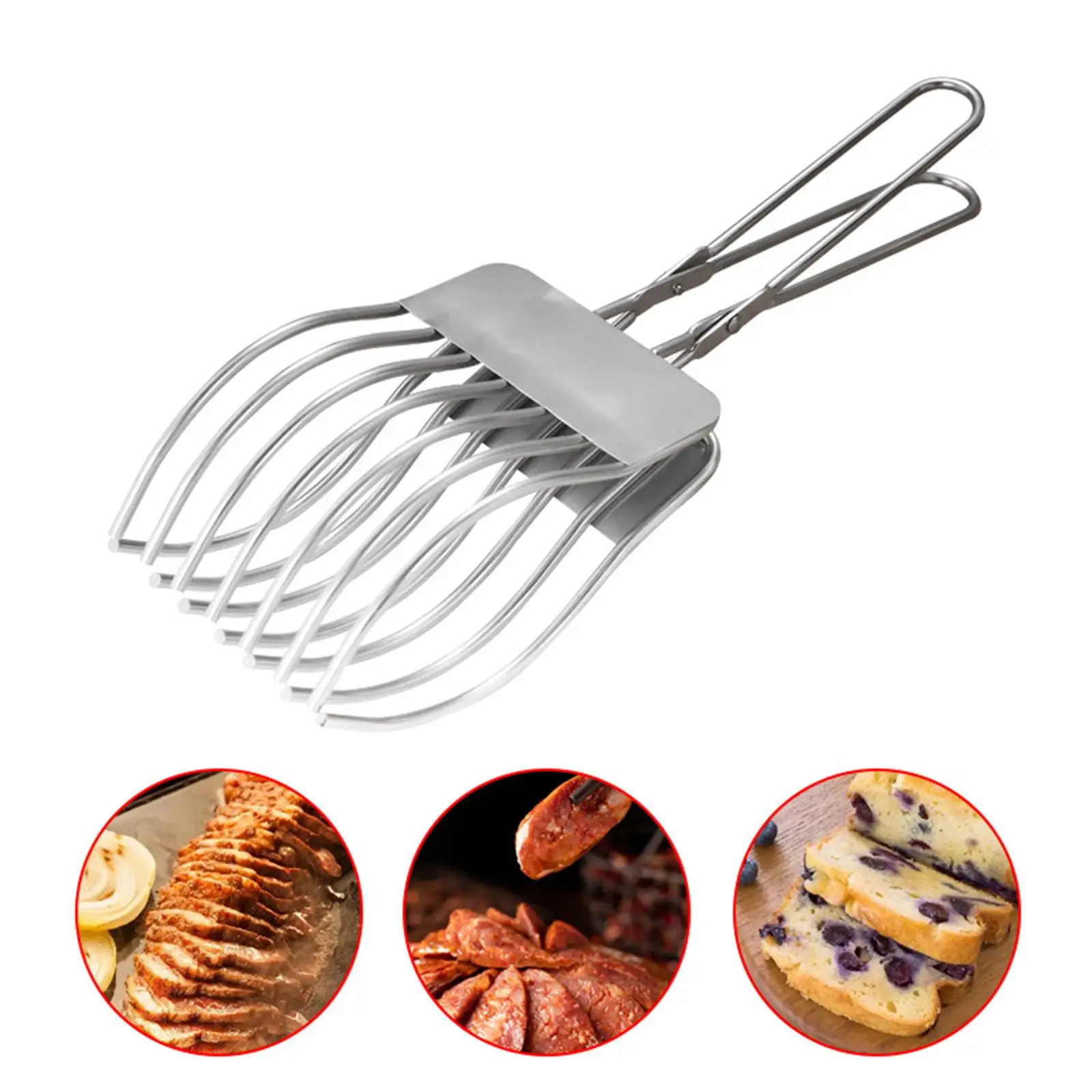 Slicing Kitchen Tools Gadget Bread Holder Buffet Tongs Vegetable Slicer Roast Beef Tongs for Slicing Vegetable