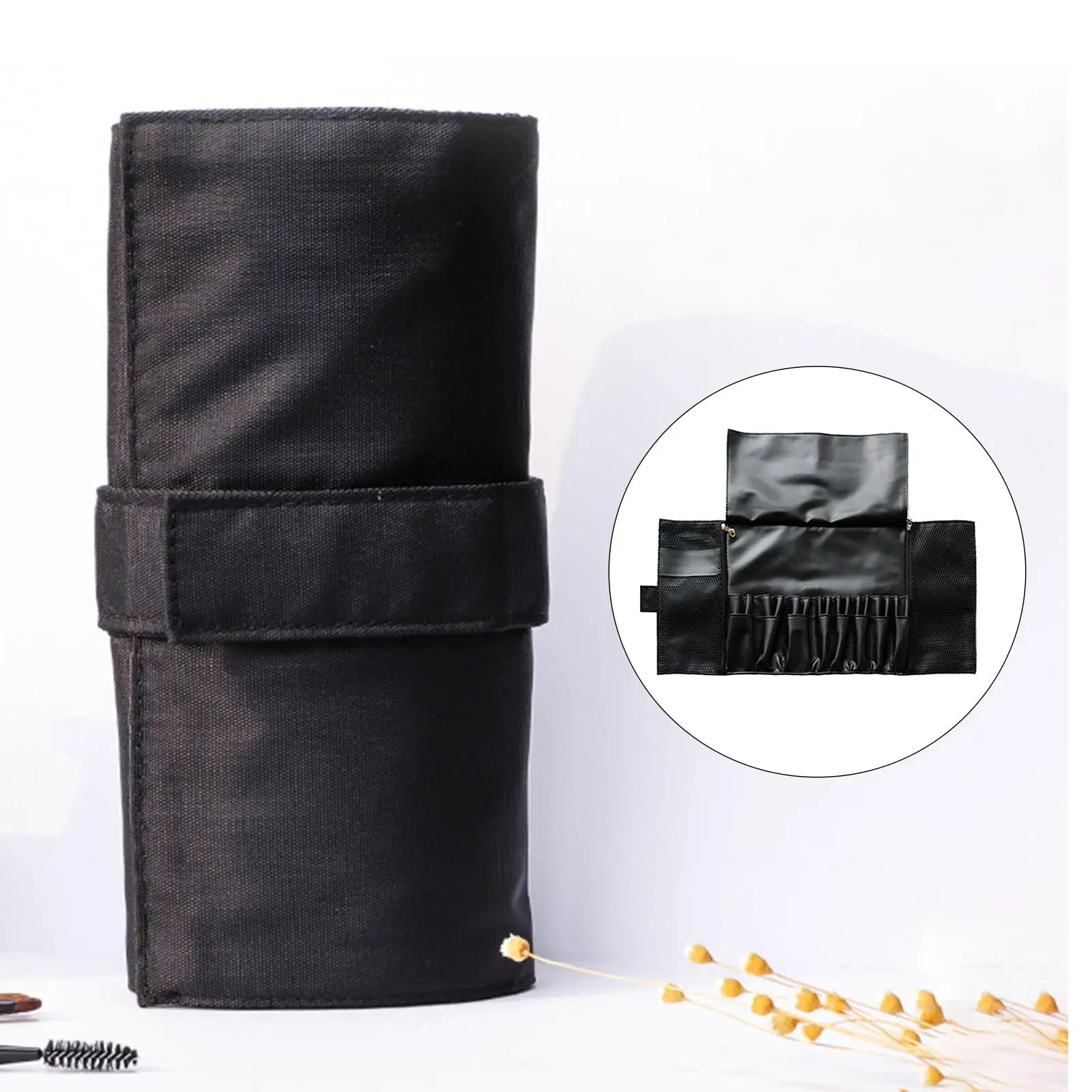  Pack, Multi Pockets Professional Pouch Case Adjustable Foldable Portable  Holder for Travel (Brushes Not Included)
