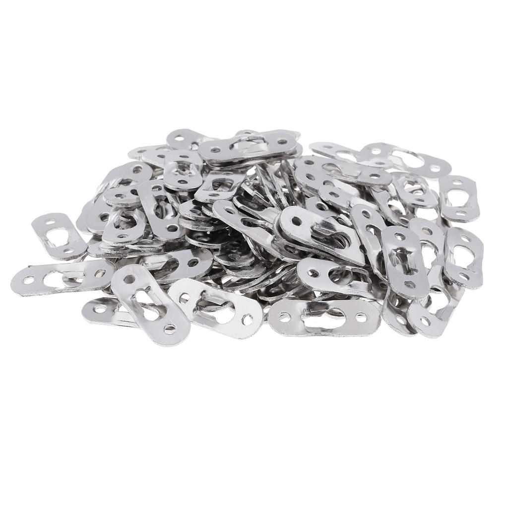 Description Picture 3 of item100 Pieces Sliver Plated Metal Keyhole Picture Hanger Fasteners Hooks Silver Furnniture Hardware 37 x 13.5 mm for Hard Walls