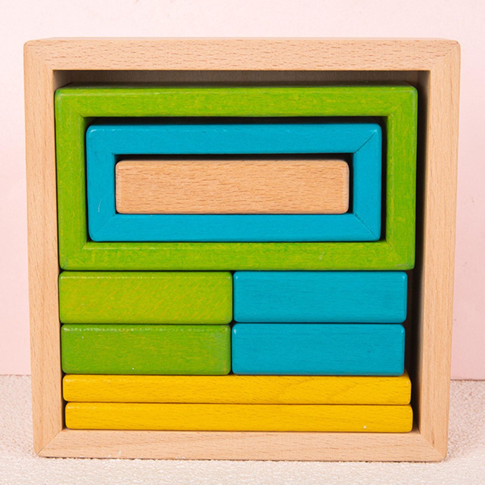 Creative Wooden Stacker Nesting Puzzle Blocks Montessori Early Development Building Blocks Educational Toys for Children Kids