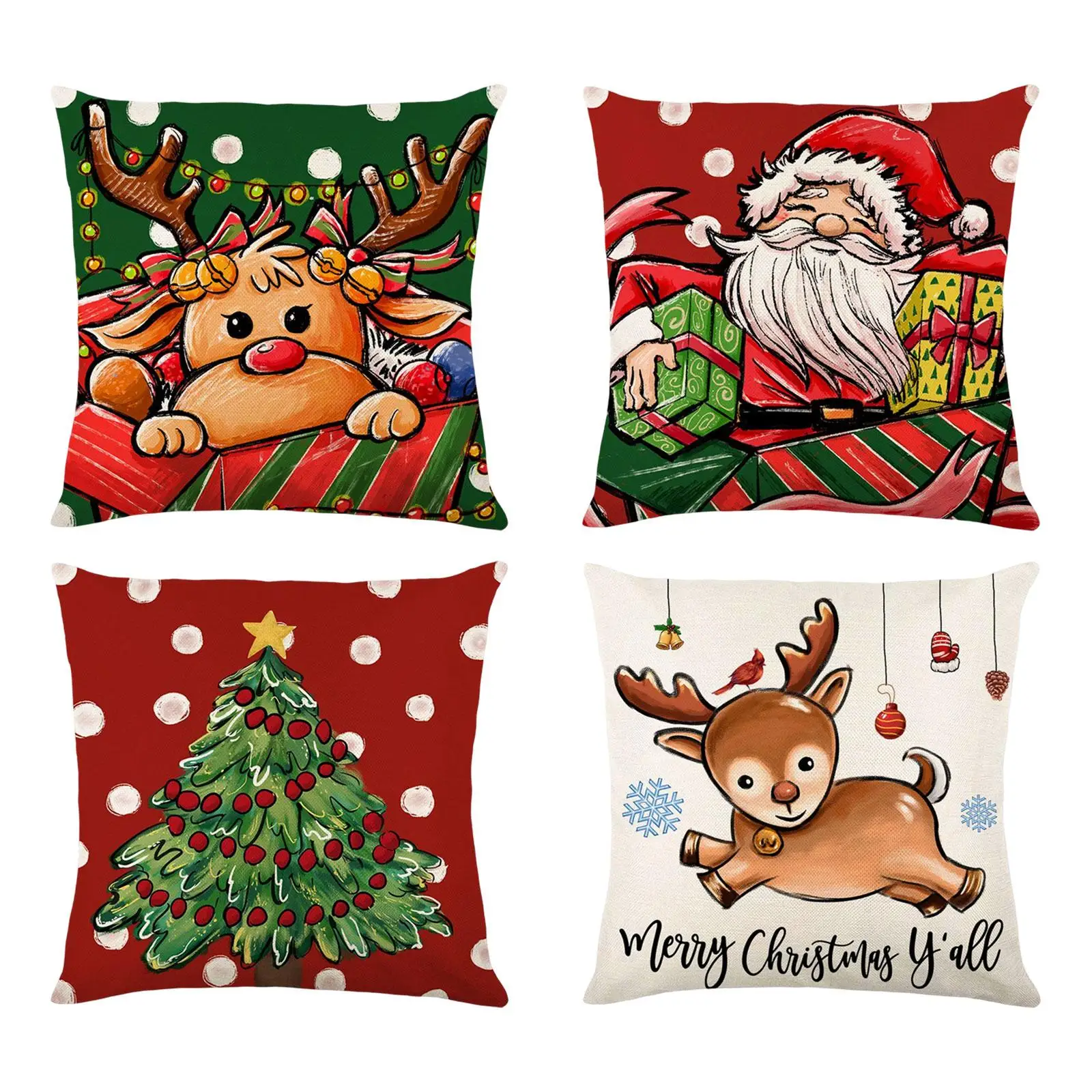 Multicolor Christmas Pillow Cover Cushion Couch Cover Pillow Case Pillowcase for Xmas Decoration Living Room Farmhouse