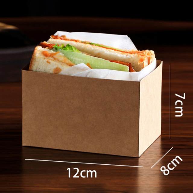 50pcs Disposable Food Wrapping Box Plastic Sandwich Container Egg Toast  Breakfast Packaging Boxes Restaurant Supply - AliExpress