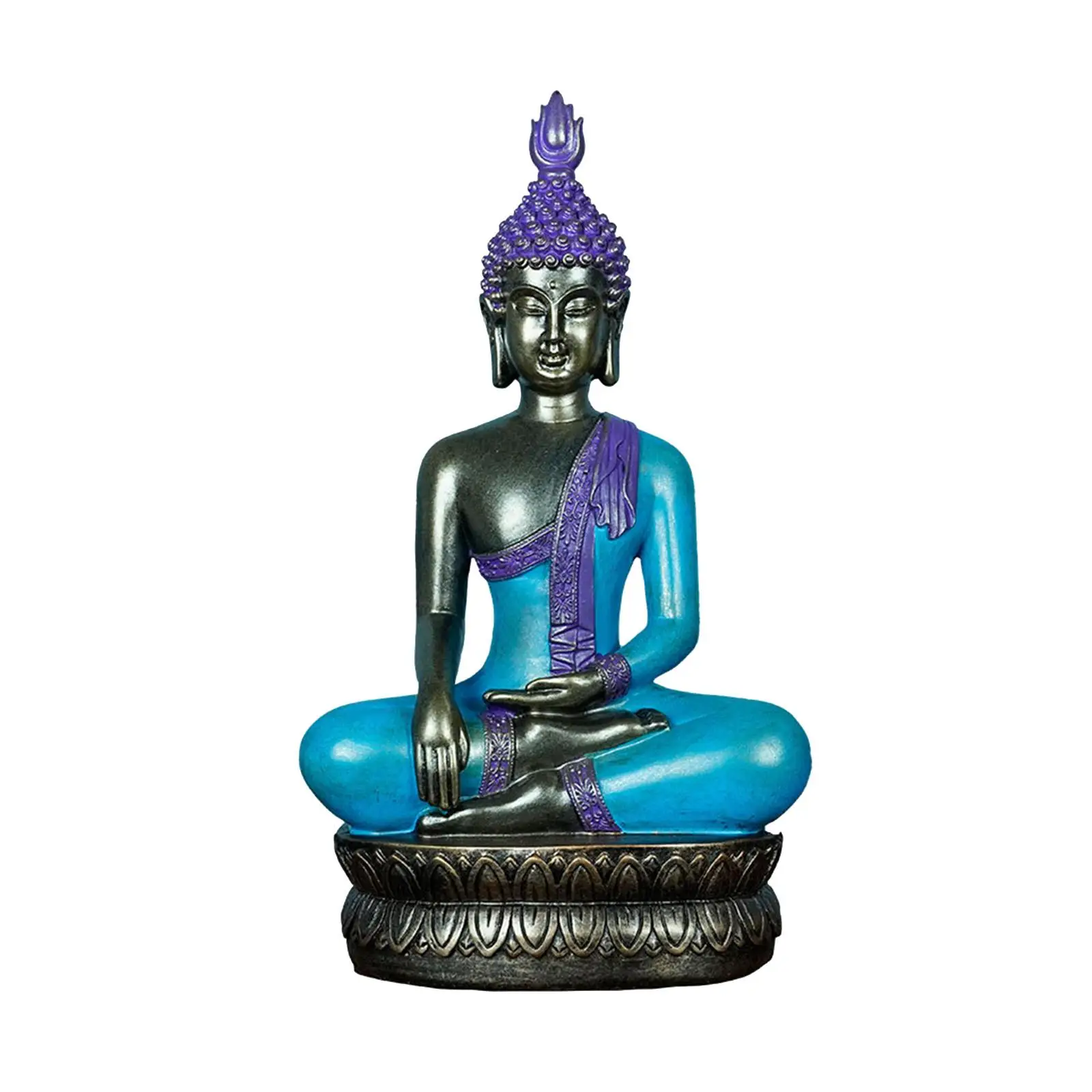 Buddha Statue Miniature Figurine Artwork Resin Craft Sculpture for Office Living Room