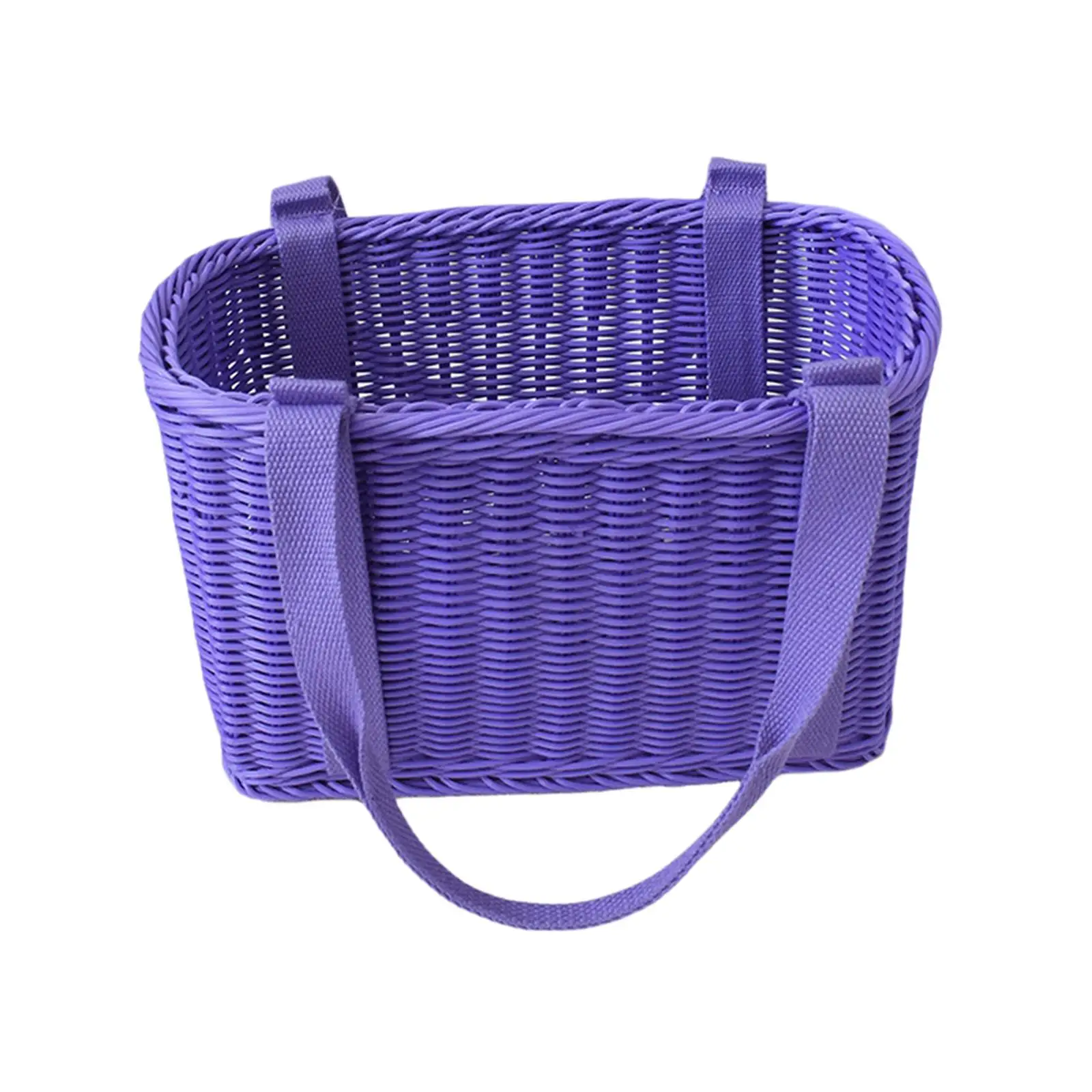 Hand Woven Basket Vegetable Storage Basket Fruits Storage Baskets Organizer for Picnic Camping Bedroom Bathroom