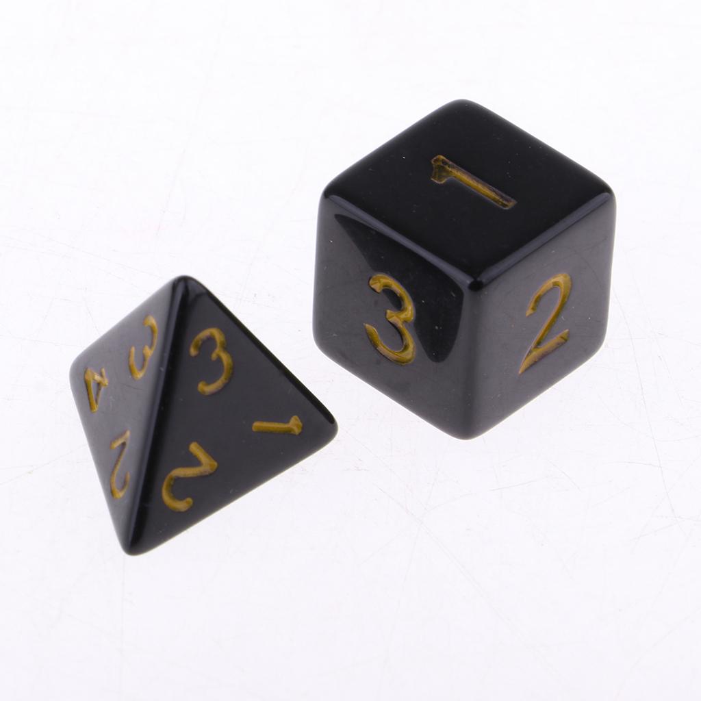 10 Pieces Acrylic Polyhedral Dice Set D4 D6 D8 D10 D12 D20 D24 D30 D60 Dice for Table Game Party Game Accessory 