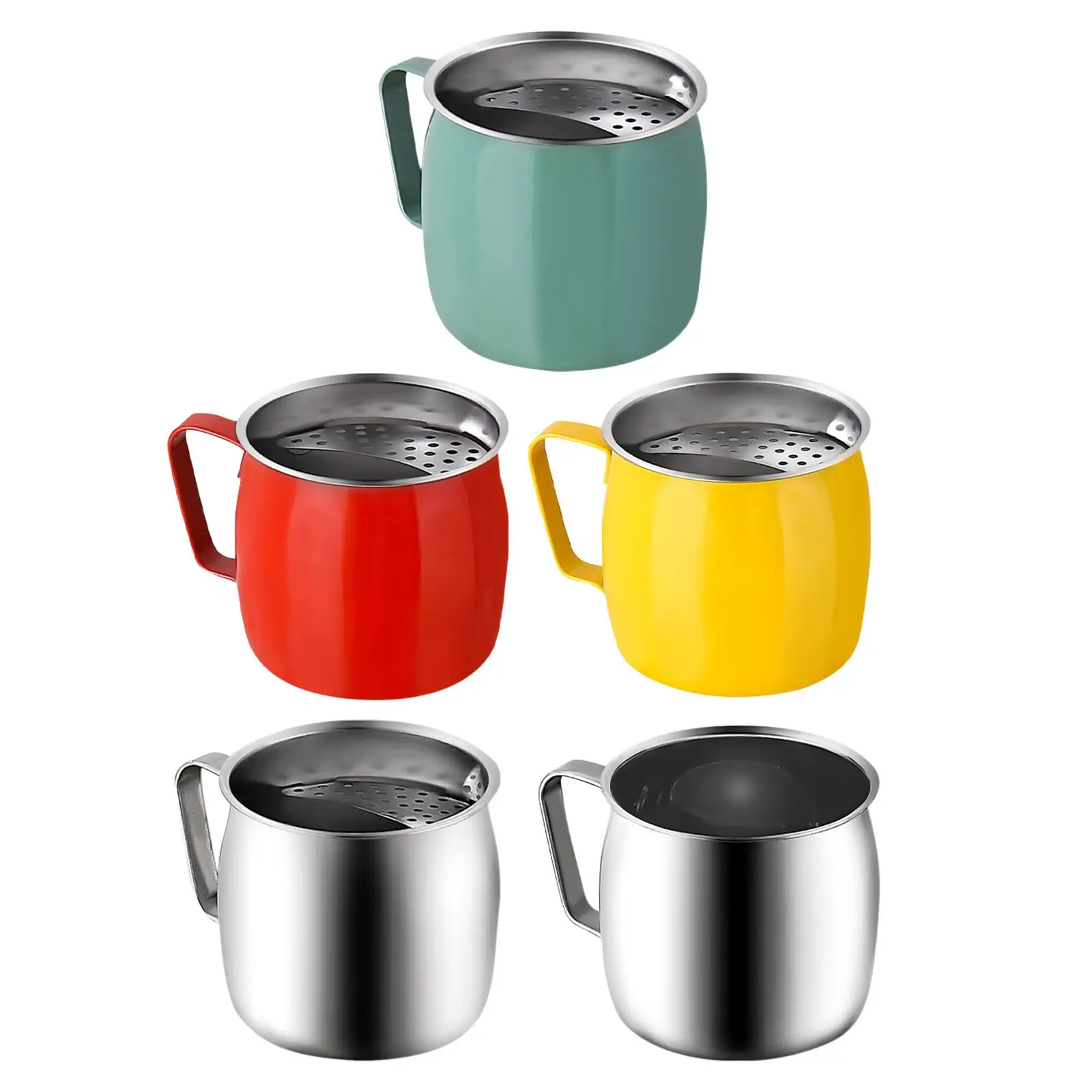 Stainless Steel Tea Cup Multipurpose Portable Reusable Sturdy with Filter Durable Creative Drinking Cup for Home Office Party