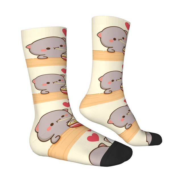 Winter Warm Harajuku Men's Women's Peach And Goma Mochi Cat Eat Noodle Socks  Cute Bear Breathable Skateboard Socks - AliExpress