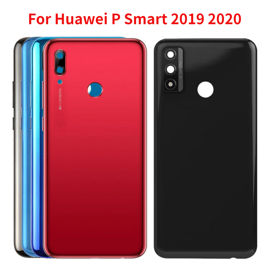 Новая задняя крышка для Huawei P Smart 2019 2020 задняя крышка батарейного  отсека задняя крышка корпуса с объективом рамки камеры + логотип |  AliExpress