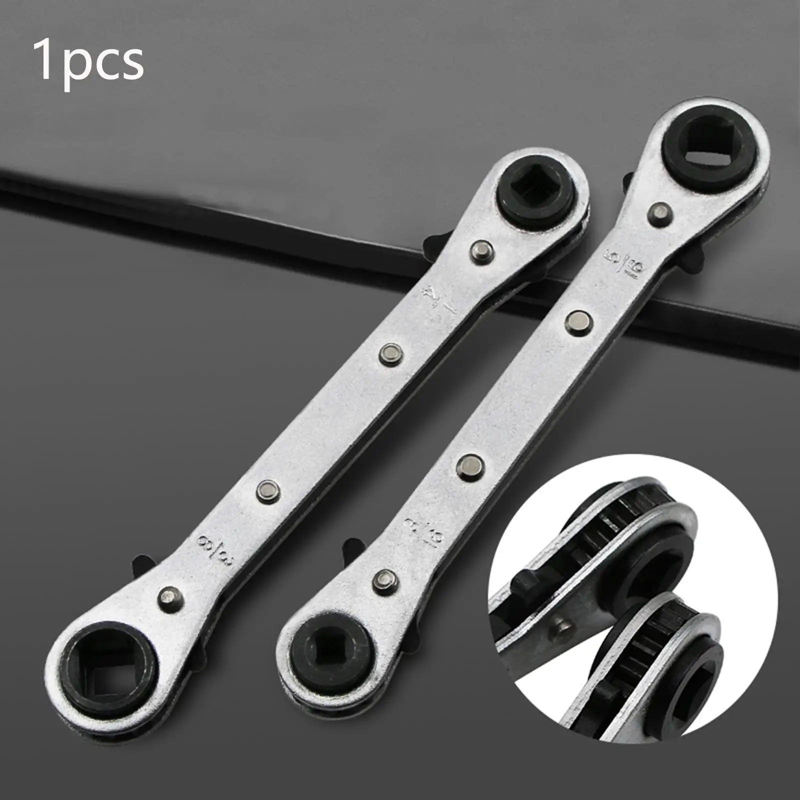 Double Head Ratchet Wrench Adjustable 4 Different Sizes Multi Function for Conditioning Repair