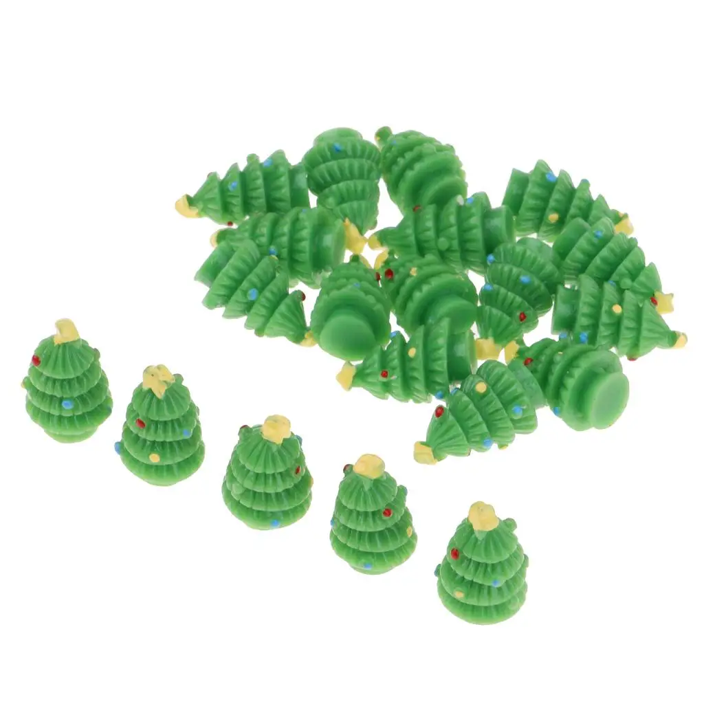 1/12 Scale Christmas Tree Model Light Green Dollhouse Accessory (20 Pieces)