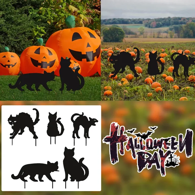 DOITOOL 3Pcs Jardim Jogo Do Gato Gato Preto Do Sinal Ao Ar Livre Halloween  Animal Quintal Gramado Estaca Gramado para Decoração de Casa Ao Ar Livre Do  Pátio Varanda Iluminação Ornamento 