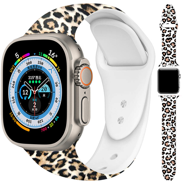 Apple Watch - leo Leopard Printing Bracelet for Apple Watch Band Ultra 2 49mm