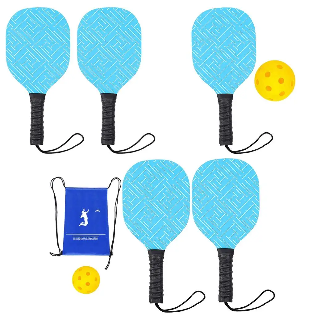 Wooden  Paddles Set 1  with Carrying Case Racquet for Players
