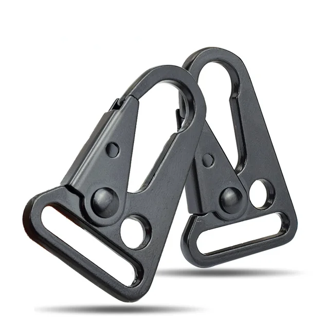 2pcs Webbing Hook Carabiners Sling Clip Spring Snap Hanger attachable Belt  Solid Metal Multi-Functional Camping Hiking Outdoor