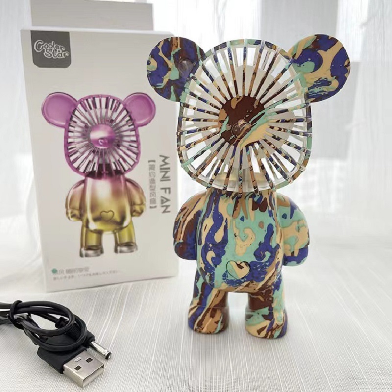 Title 16, Cute Cartoon Bear Fan USB Third Gear Rechargeab...