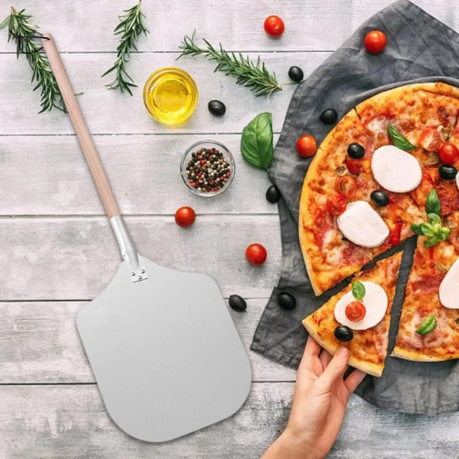 Aluminum Pizza Paddle Homemade Foldable Detachable for Cheese Pastry Bread