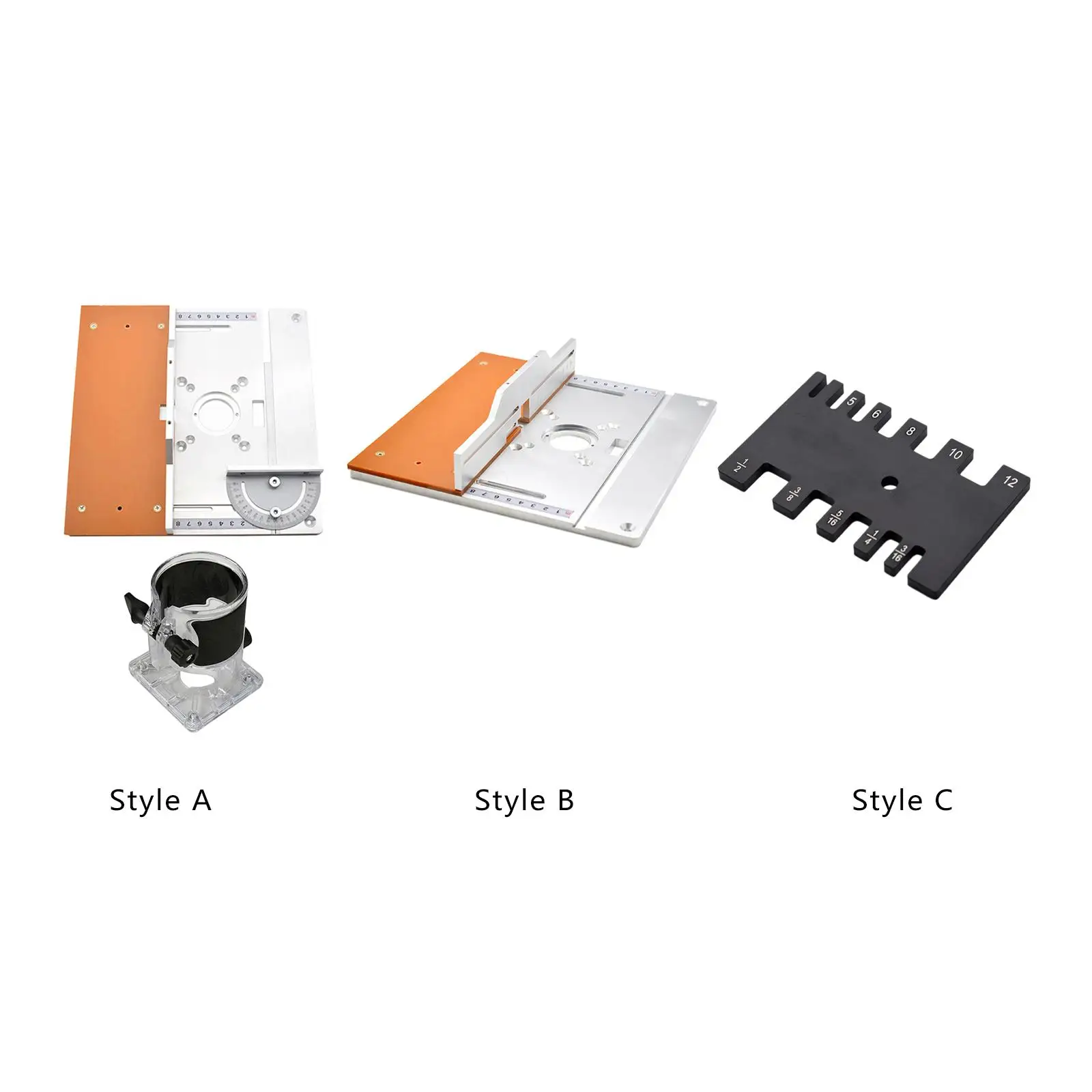 Aluminium Router Table Insert Plate Router Templates Gauge Guide Multifunctional Sliding Brackets for Trimming Machine Tool