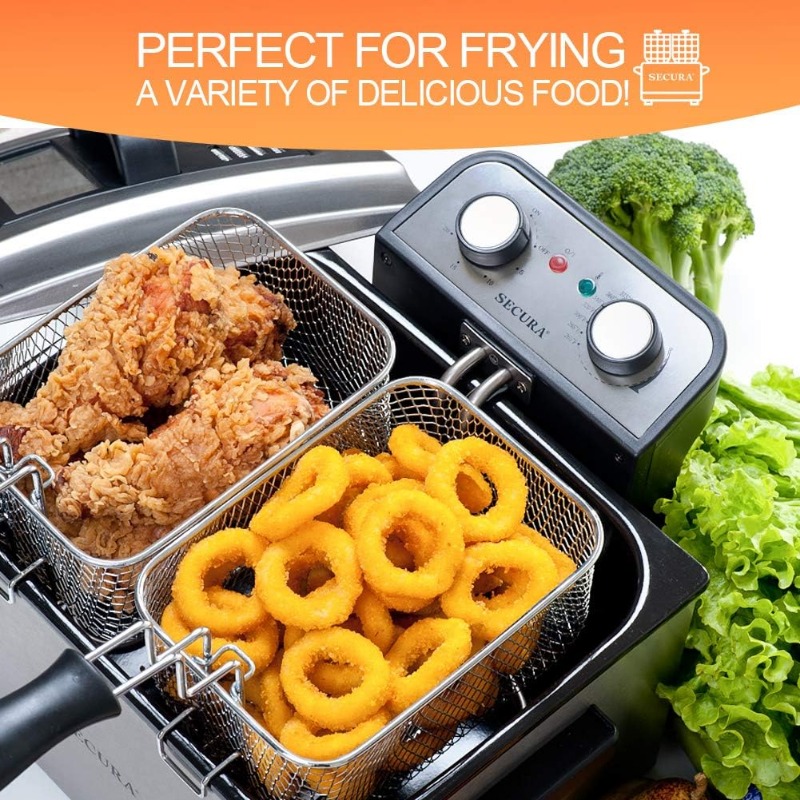 Title 2, Electric Deep Fryer 1800W-Watt Large 4.0L/4.2Qt...