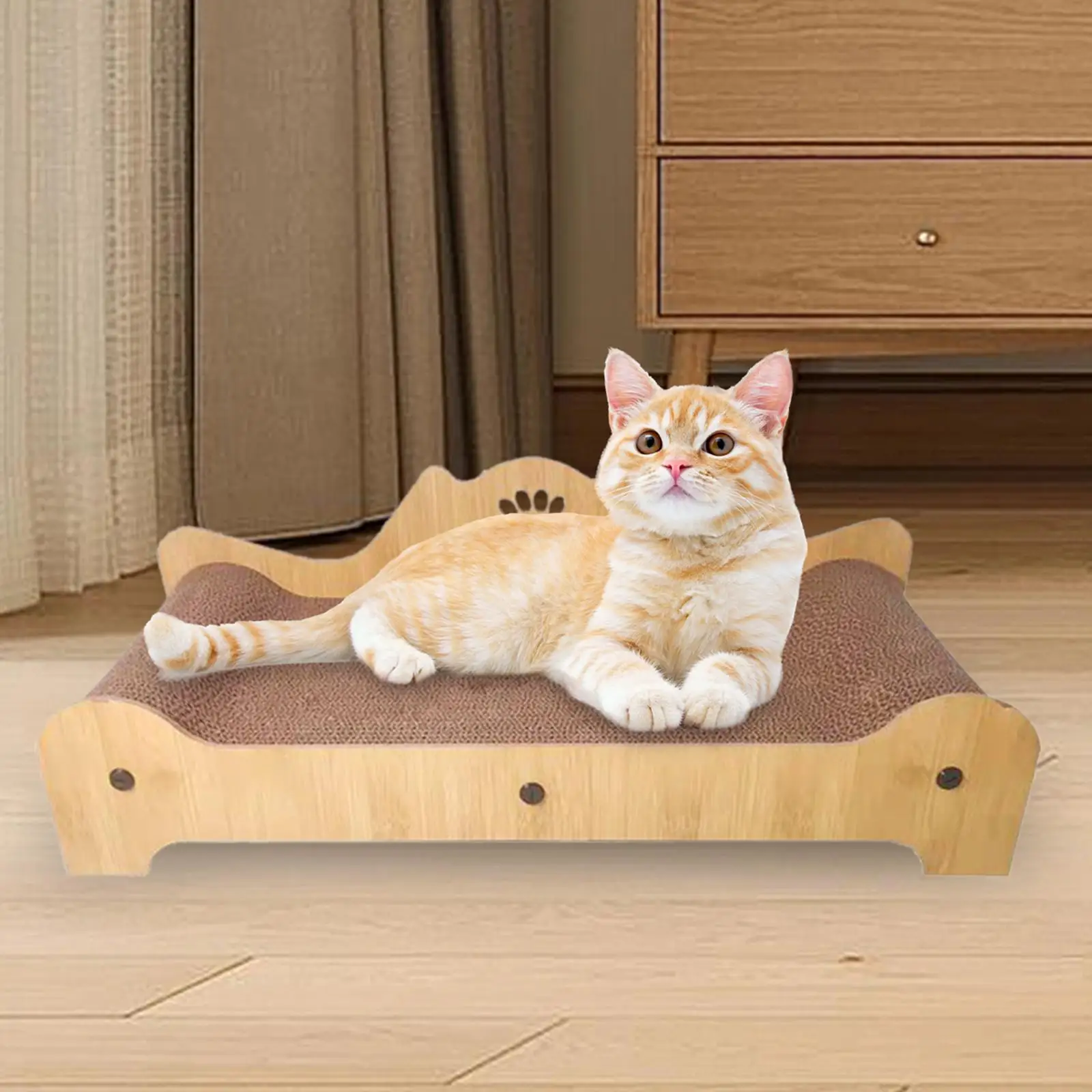 Cat Scratching Board Non Slip Furniture Protector Decorative Sleeping Bed Corrugated Cat Lounge Chair for Kitten Indoor Kitty