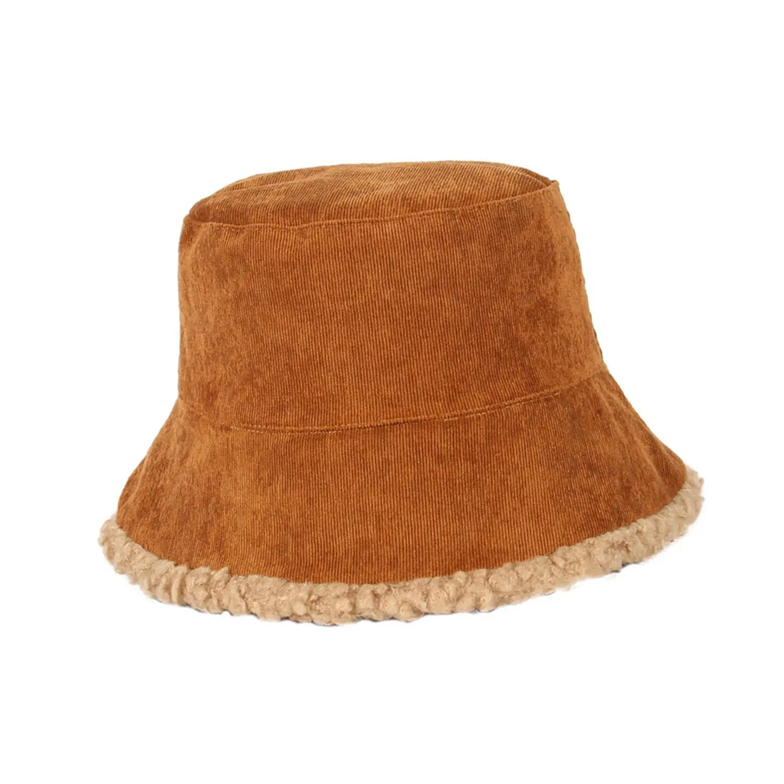 Cute Plush Bucket Hat Comfortable Autumn Winter Hat for Fishing Backpacking