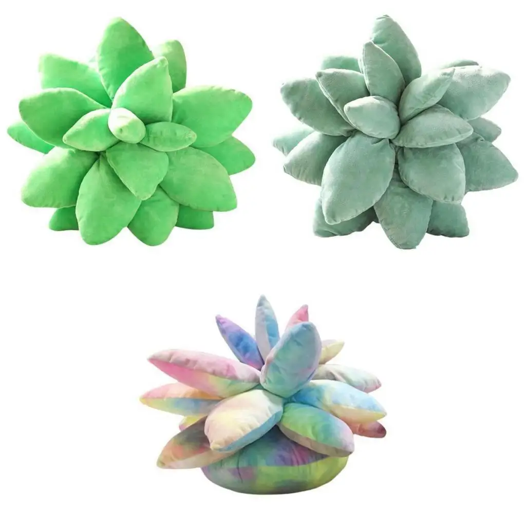 3x Succulent Cactus Throw Pillow Novelty Soft Pillow Decorations for