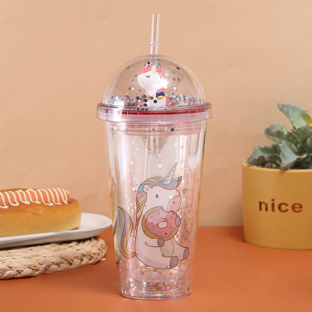 Buy Wholesale China Hot Sale Double Drink Cup Children's Cute Straw Cup Kids  Plastic Drink Water Bottle & Kids Water Bottle at USD 2.5