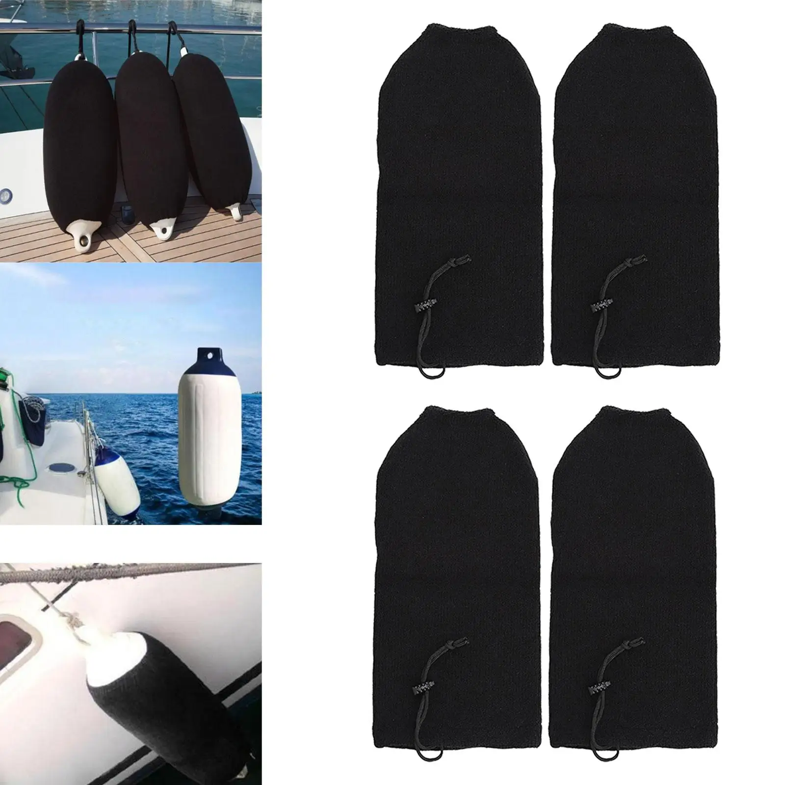 4pcs Boat Mudguard Cover Soft Acrylic Woven Cover for Marine Yacht Frost