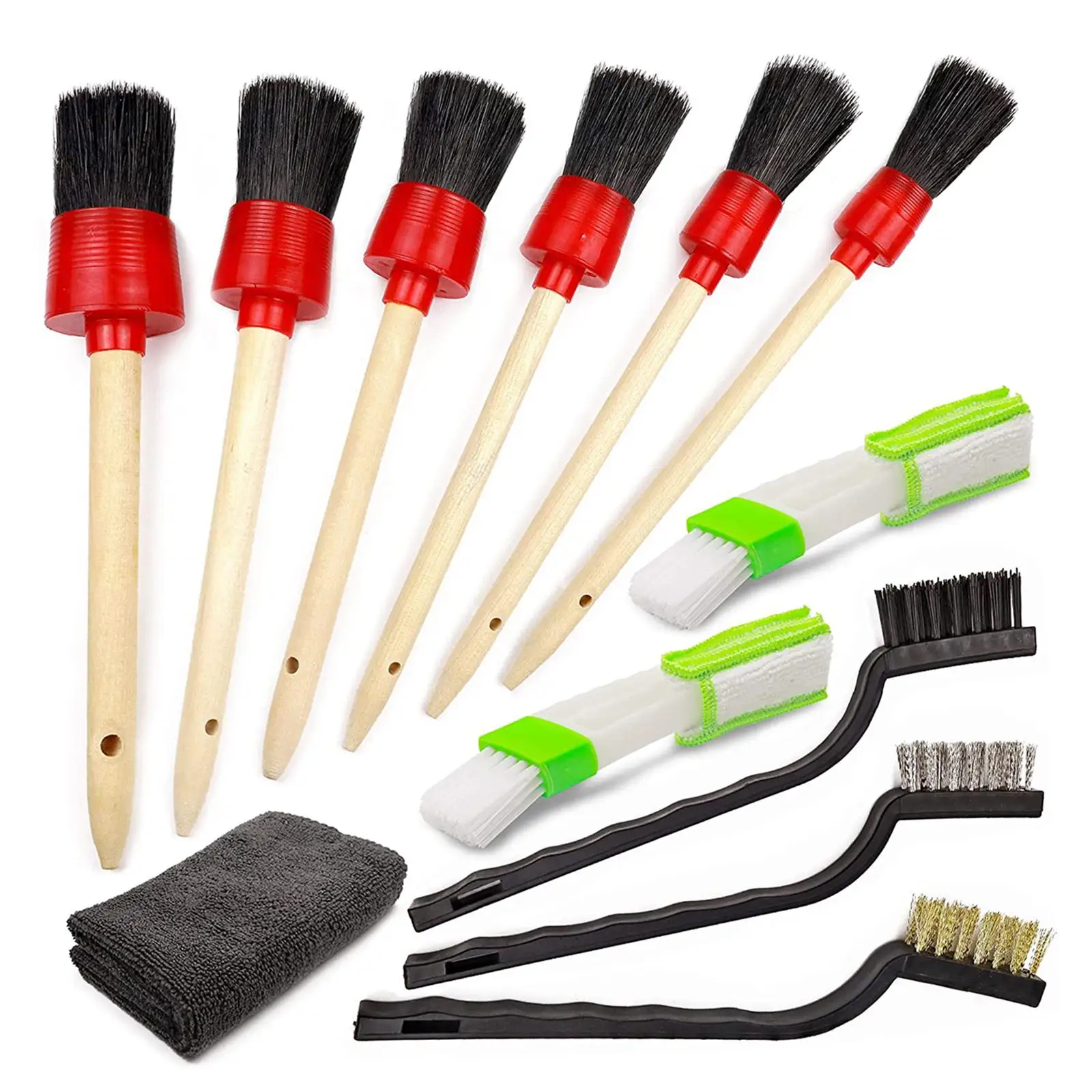 12 Pieces Detailing Brush Set Detail Cleaning for Cleaning Wheels Dashboard