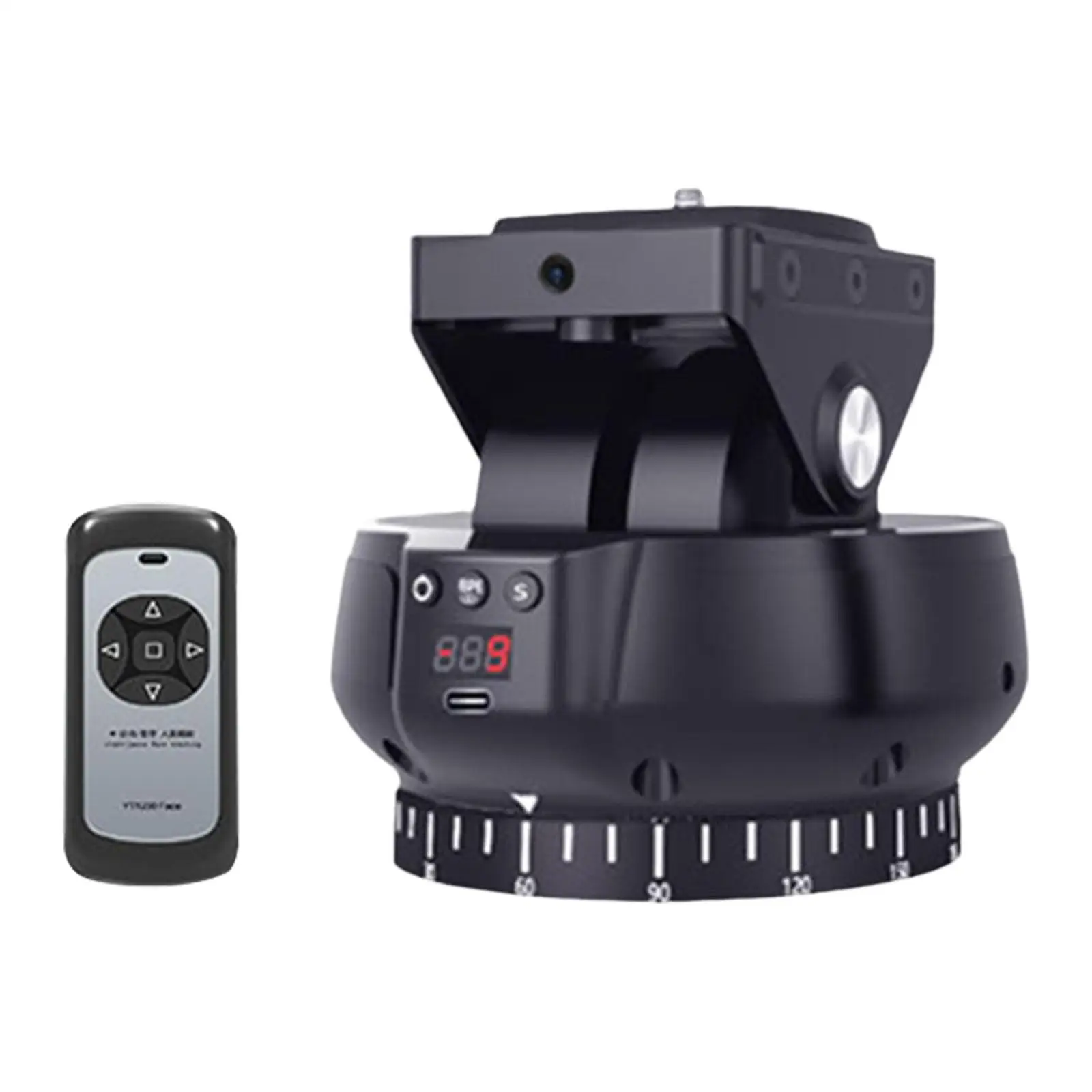Camera Pan Tilt Head 2000mAh head Lightweight for Fill Lights