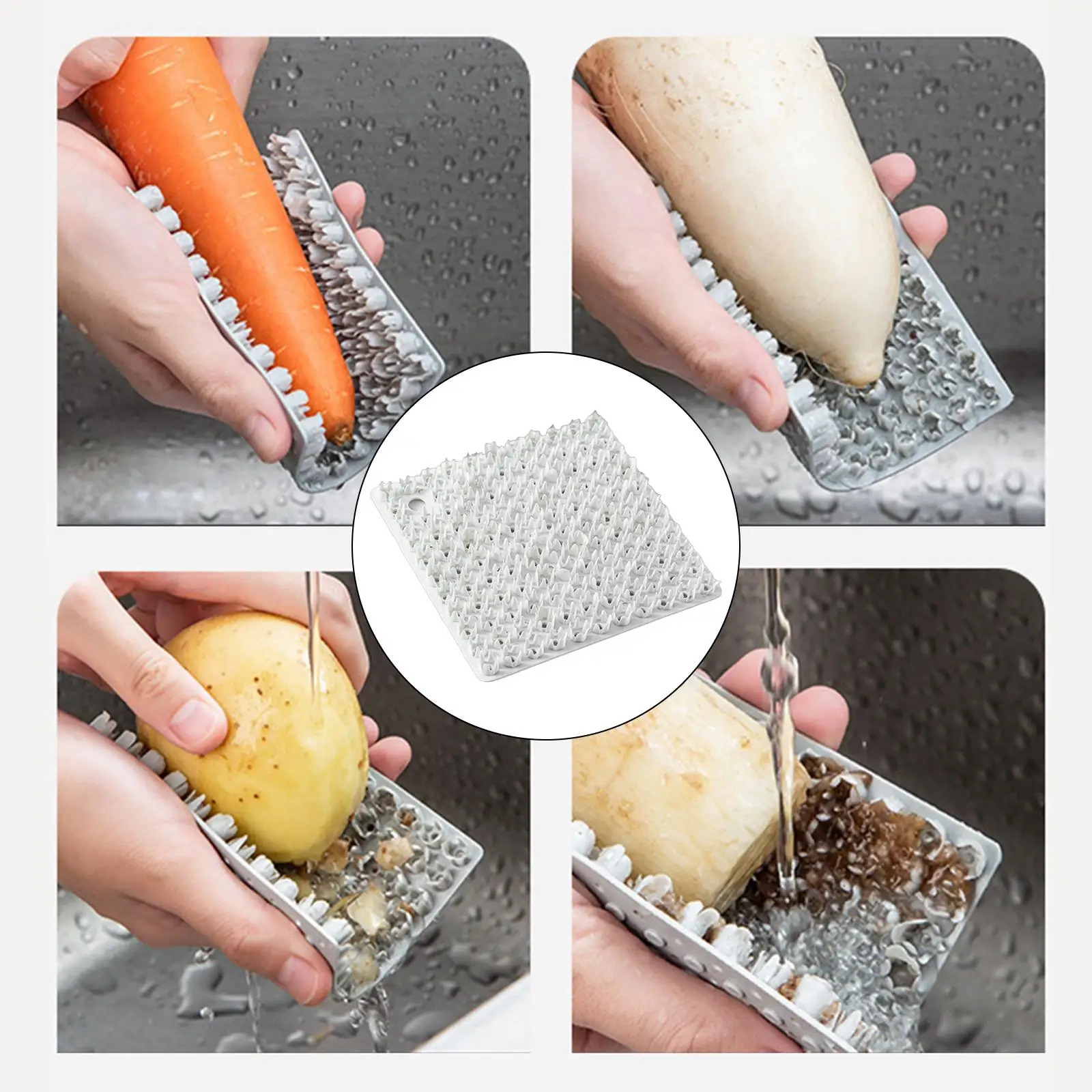 Multipurpose Vegetable Fruit Brush Kitchen Tools Dishwashing Accessoies Tool Insulation Pads for Bowl Corn Radish Pot Sink